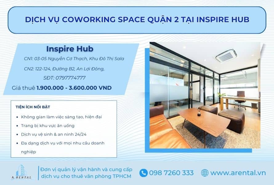 Dịch vụ coworking space Quận 2 Tại Inspire Hub.