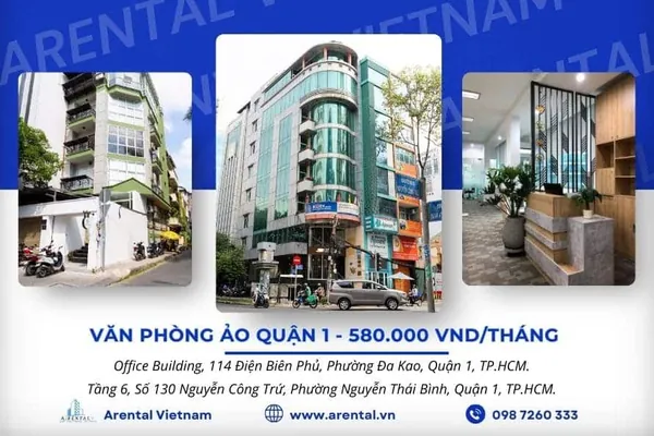 Văn phòng ảo Quận 1 giá thuê từ 580k/tháng full tiện ích