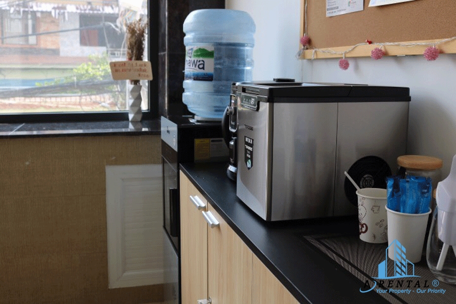 Khu vực pantry phục vụ miễn phí trà, cà phê, nước cho khách hàng