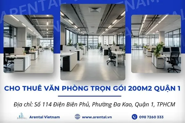 Bảng Giá & Thông Tin Văn Phòng Trọn Gói 200m2 Quận 1