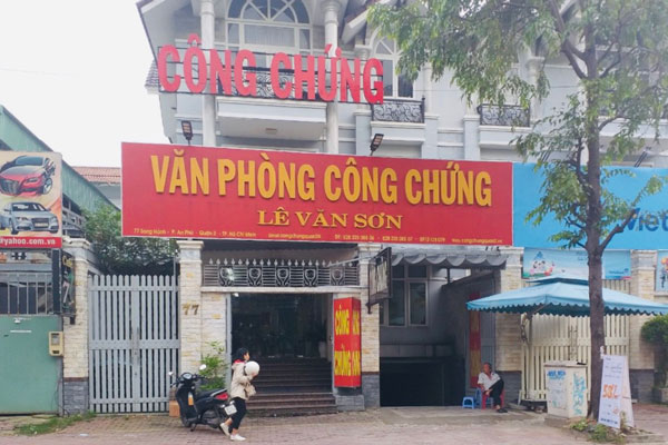 Văn phòng công chứng lê văn sơn đường song hành phường an phú