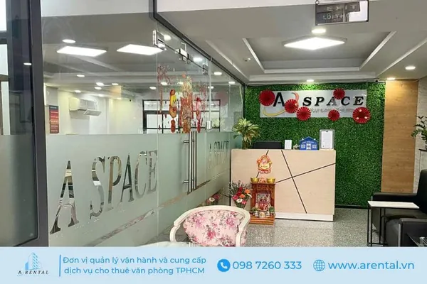 Khu vực sảnh tiếp khách tại tòa nhà A Space chi nhánh Quận 2