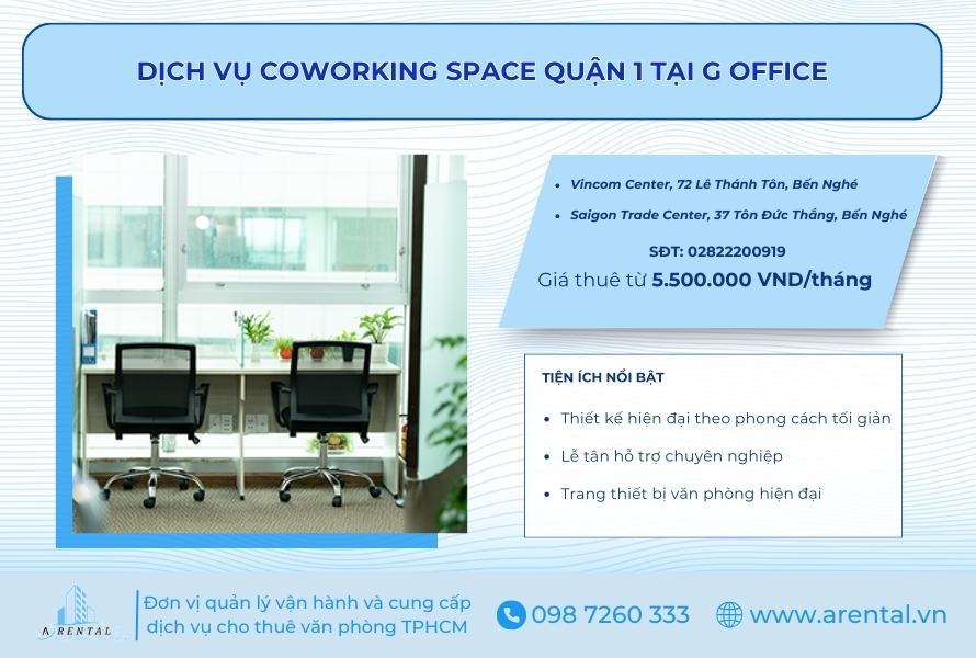 Cho thuê coworking space tại G Office.