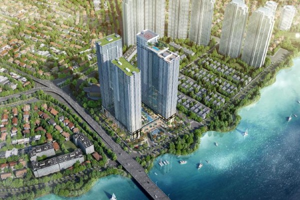 Dự án Sunwah thuộc quận Bình Thạnh nổi bật với quy mô xây dựng lớn.