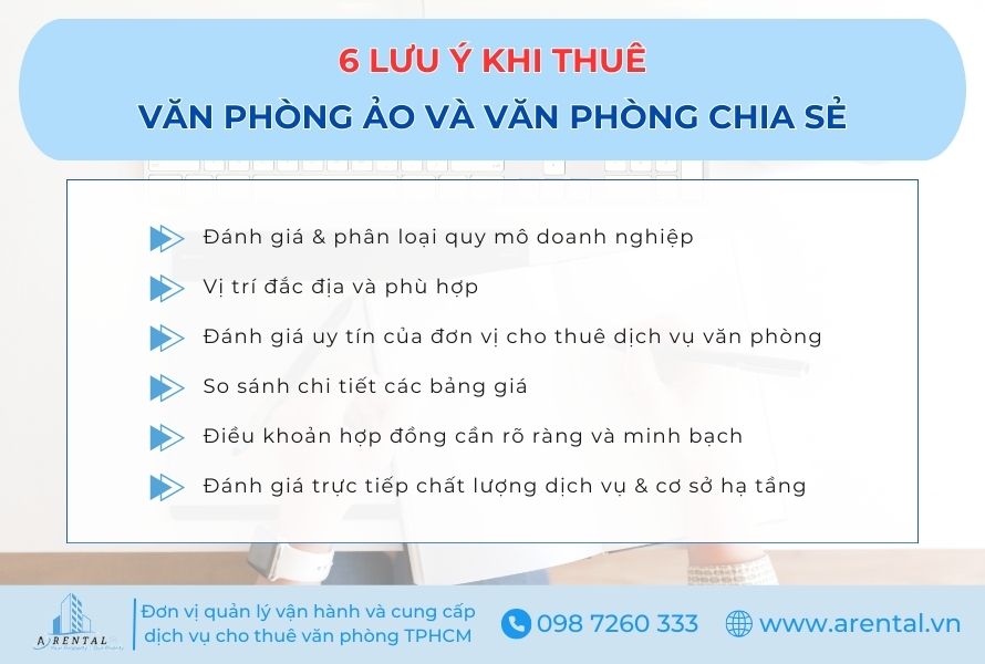 6 lưu ý khi lựa chọn thuê văn phòng ảo và văn phòng chia sẻ.