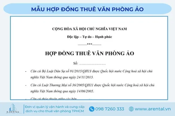 Tham khảo mẫu hợp đồng cho thuê văn phòng ảo chi tiết Mẫu hợp đồng thuê văn phòng ảo đầy đủ, đạt tiêu chuẩn.