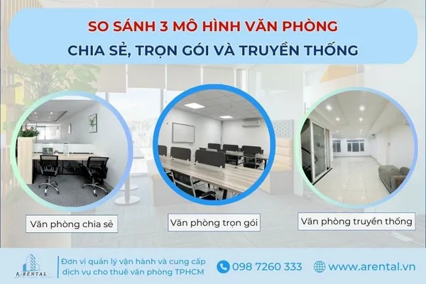 Mô hình cho thuê văn phòng chia sẻ mang đến lợi ích cạnh tranh tương đương với loại hình văn phòng trọn gói hay truyền thống. So sánh 3 mô hình văn phòng cho thuê.