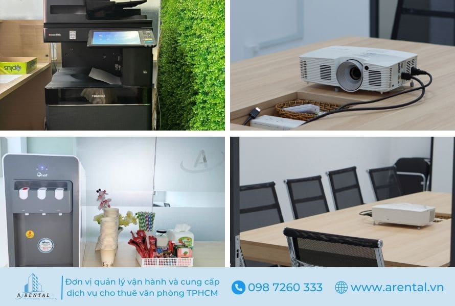 Văn phòng chia sẻ Quận 2 cung cấp đầy đủ các tiện ích văn phòng như: Quầy pantry miễn phí, phòng họp, khu vực tiếp khách, máy photocopy. Tiện ích văn phòng hỗ trợ đắc lực cho công việc.
