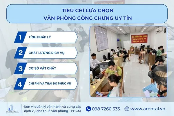 Các tiêu chí lựa chọn văn phòng công chứng uy tín.