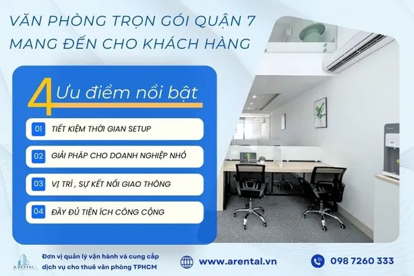 Tổng hợp 4 ưu điểm khi thuê văn phòng có sẵn nội thất Quận 7 mang lại.