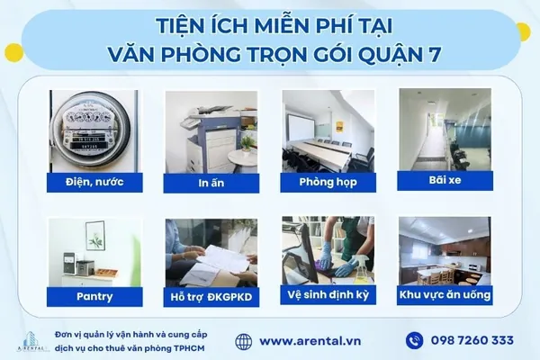 Dịch vụ cho thuê văn phòng trọn gói Quận 7 đi kèm nhiều tiện ích miễn phí cho khách hàng.