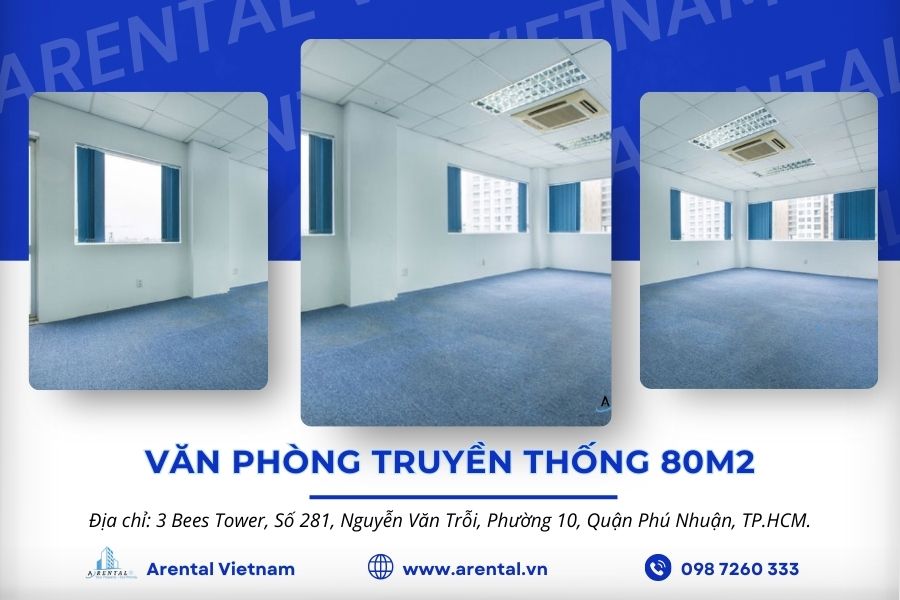 Cho thuê văn phòng truyền thống 80m2 quận Phú Nhuận.